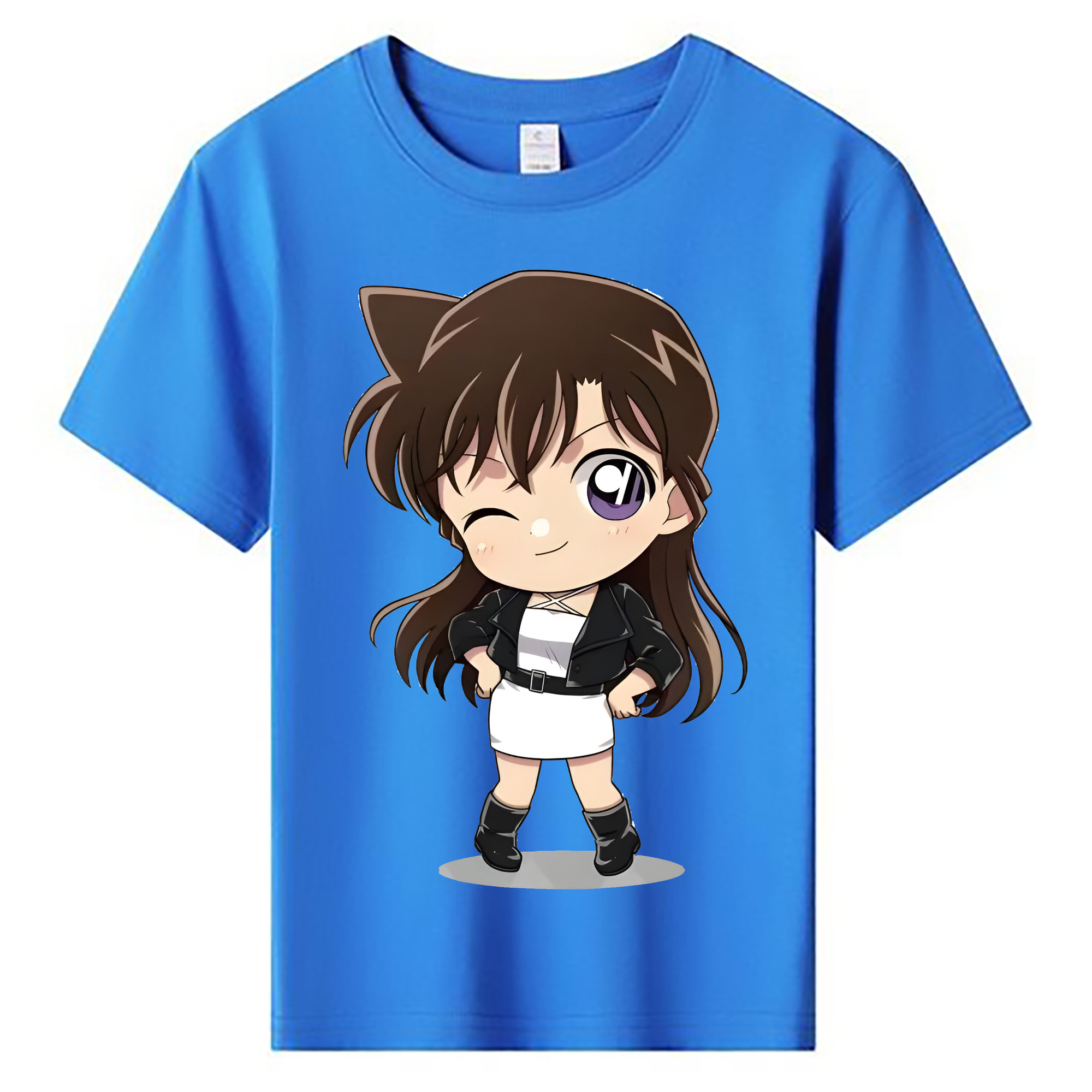 （画像用） 名探偵コナン 毛利 蘭 もうり らん、モーリ ラン Detective Conan Rachel Moore 綿100％キッズTシャツ（フロントプリント）